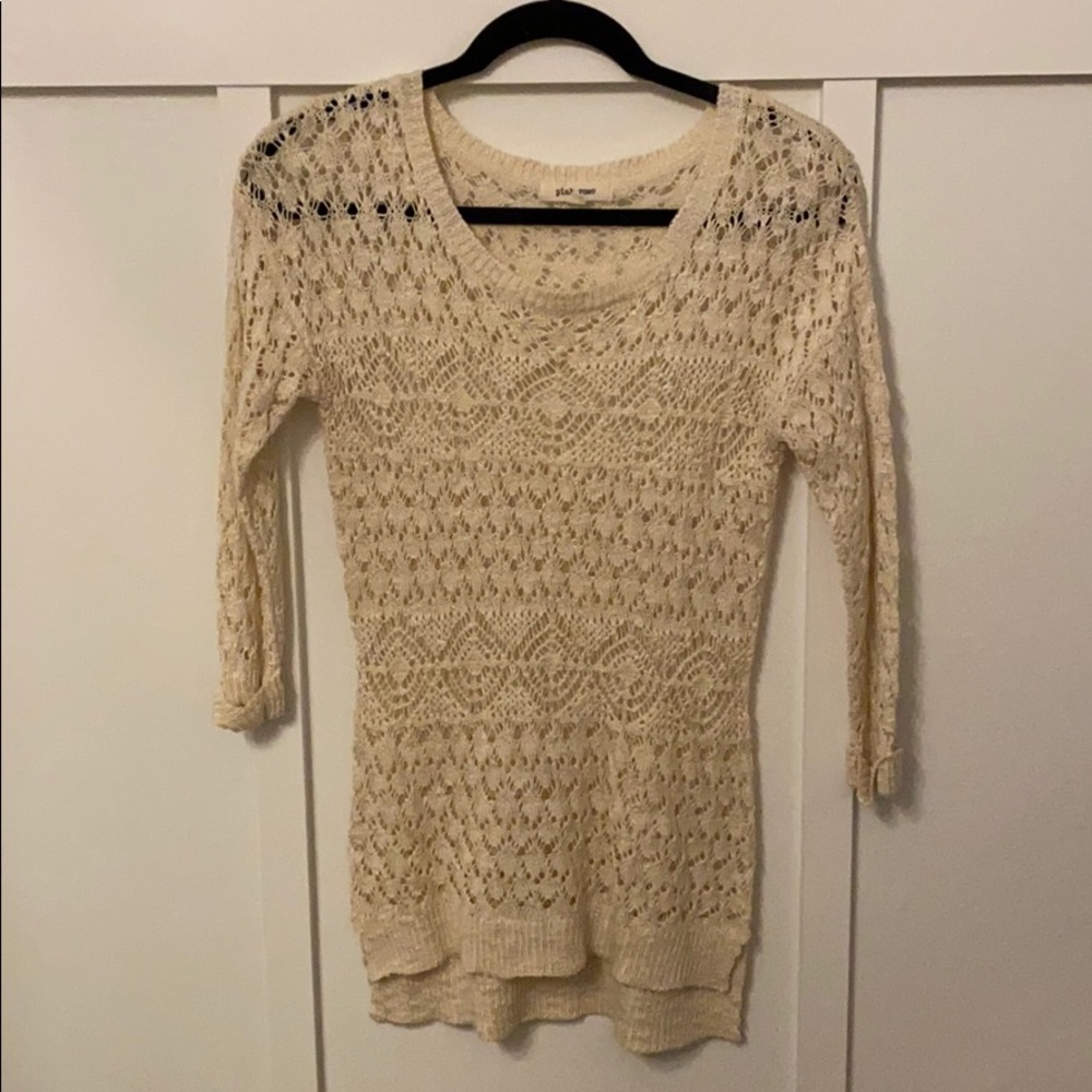 Pink Rose Cream Sweater